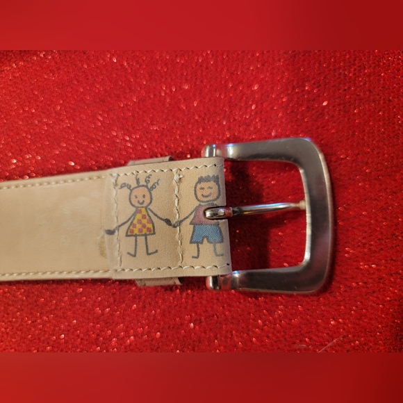Vintage Little Children Holding Hands Design Belt, Made in the USA, SZ XL - Picture 4 of 9